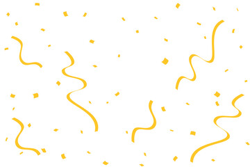 下から黄色の紙吹雪が舞うイラスト