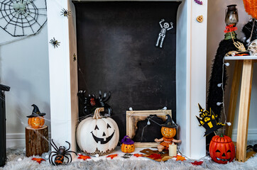 Happy Halloween concept. Trick or treat in autumn season. Scary and dark symbol at night.