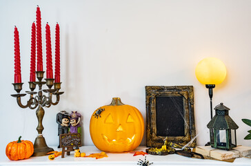 Happy Halloween concept. Trick or treat in autumn season. Scary and dark symbol at night.