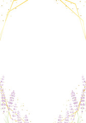 lavender watercolor with golden frame
