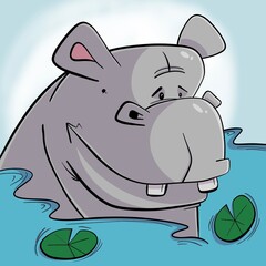 Hippo in the Water