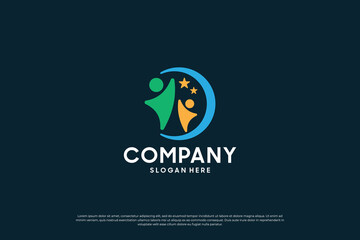 human community logo design template.