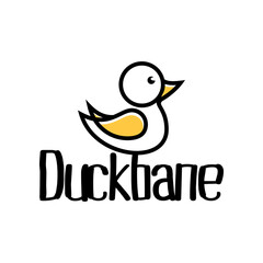 duck cute icon logo design