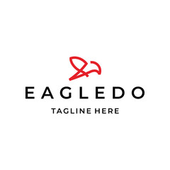 eagle with line logo design