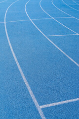 Lines of an athletic running track