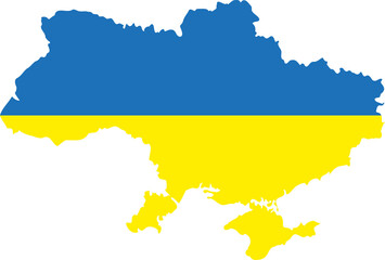 Obraz premium Ukraine map with Ukraine flag png.