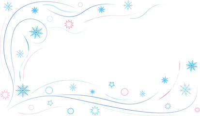  beautiful winter background with blue snowflakes on a light background