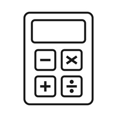 Calculator icon, mathematics web button vector illustration. Internet website finance technology design