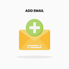 Fototapeta premium Email Add flat icon. Vector illustration on white background.