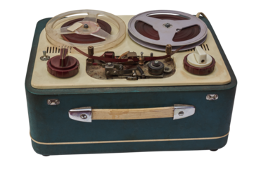 Old tape analog recorder on a white background