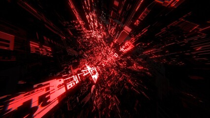 VJ トンネル サイバー SF メカニカル 赤 [別Verあり]