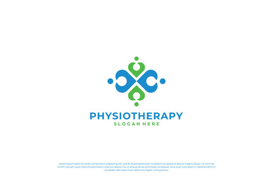 human health care logo, physiotherapy logo design template.