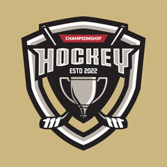 Hockey logo vector, emblem, designs template. Hockey logo isolated