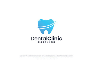 Naklejka premium Creative dental health logo design. Dental clinic, dental treatment logo concept.