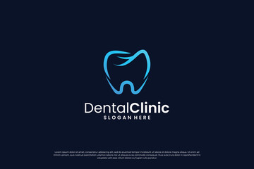 Abstract dental treatment logo design concept.