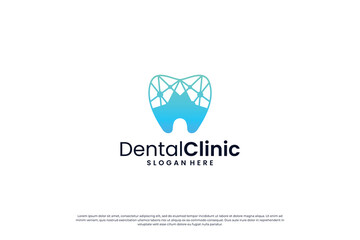 Abstract dental treatment logo design concept.