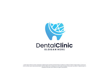 Dental clinic logo design. dentist logo treatment tooth logo concept.