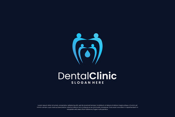 Abstract dental treatment logo design concept.