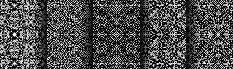 collection of elegant black ethnic fabric pattern bundles