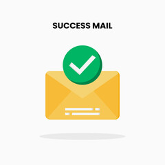 Success Mail flat icon. Vector illustration on white background.