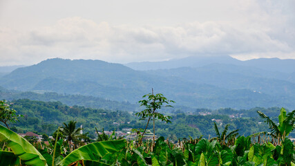 Fototapeta premium Beautiful hill view, West Java, Indonesia