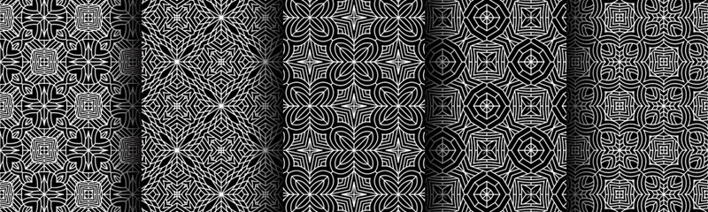 collection of elegant black ethnic fabric pattern bundles