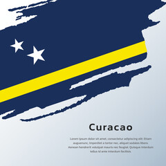 Illustration of Curacao flag Template