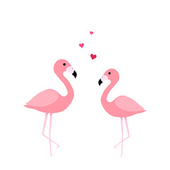 Pink flamingo jpeg illustration. flat design isolated on white background. Flamingo seamless pattern. jpg image. Cute pink tropical wallpaper and fabric print. Doodle illustration

