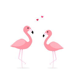 Pink flamingo vector illustration. flat design isolated on white background. Flamingo seamless pattern. Flamingo seamless pattern with polka dots design. Cute pink tropical wallpaper and fabric print.