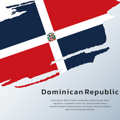 Illustration of Dominican Republic flag Template