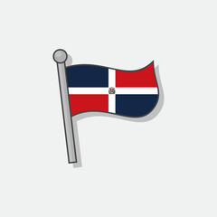 Illustration of Dominican Republic flag Template