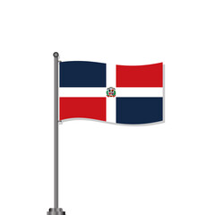 Illustration of Dominican Republic flag Template