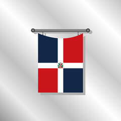 Illustration of Dominican Republic flag Template
