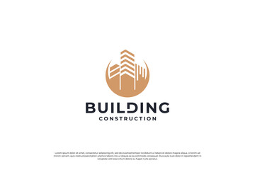 building architecture, construction, real estate logo design for symbol, icon business.