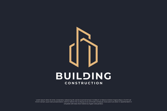 building architecture, construction, real estate logo design for symbol, icon business.