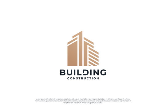 Building logo design vector. real estate business logo template.