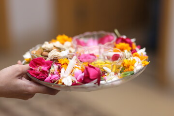 person holding a bouquet