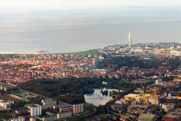 Aerial view of Malmo city Sweden