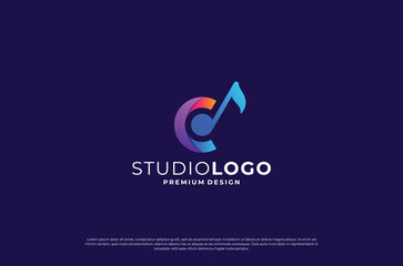 colorful music logo design inspiration.