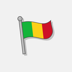 Illustration of Mali flag Template