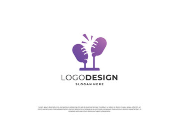 Fototapeta premium Podcast logo design template. Broadcast logo vector.