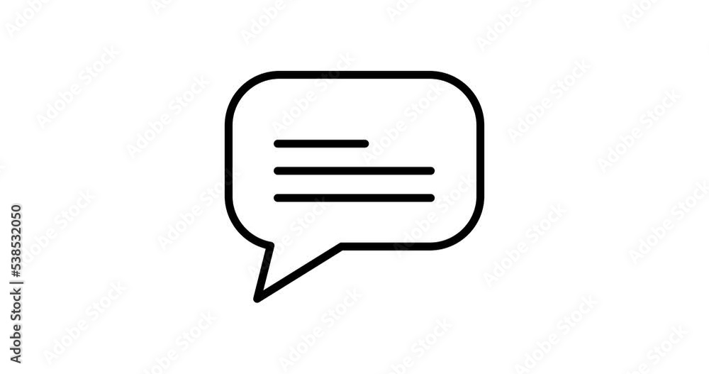 Poster text message animated outline icon