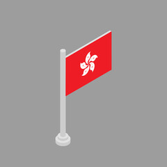 Illustration of Hong Kong flag Template