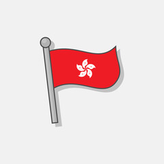 Illustration of Hong Kong flag Template