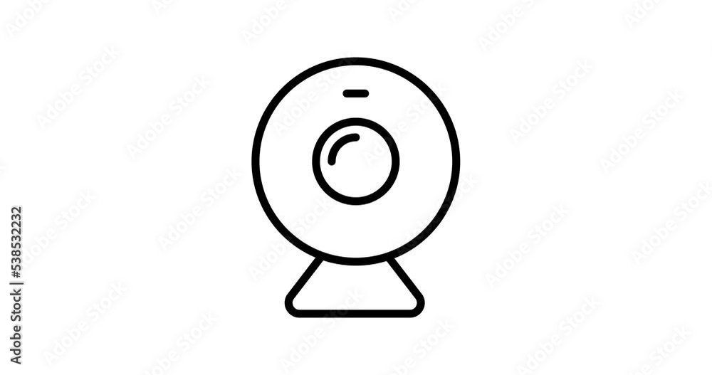 Poster web camera animated outline icon design