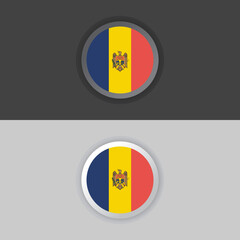 Fototapeta premium Illustration of Moldova flag Template