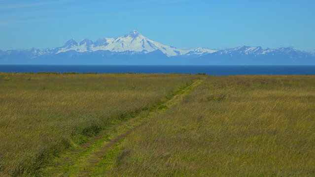Mount Iliamna in Chigmit Mountains at Cook Inlet in Alaska,United States,North America
