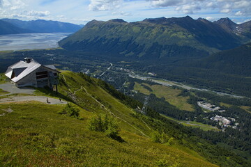 View from upper station of Mt.Alyeska Tram at Girdwood in Alaska,United States,North America
