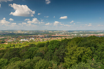 Fototapeta na wymiar Aerial view of the university town of Goettingen, Lower Saxony, Germany