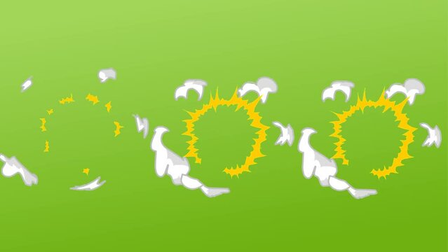 cloudy smoke and fire burst effect background and 2d animation